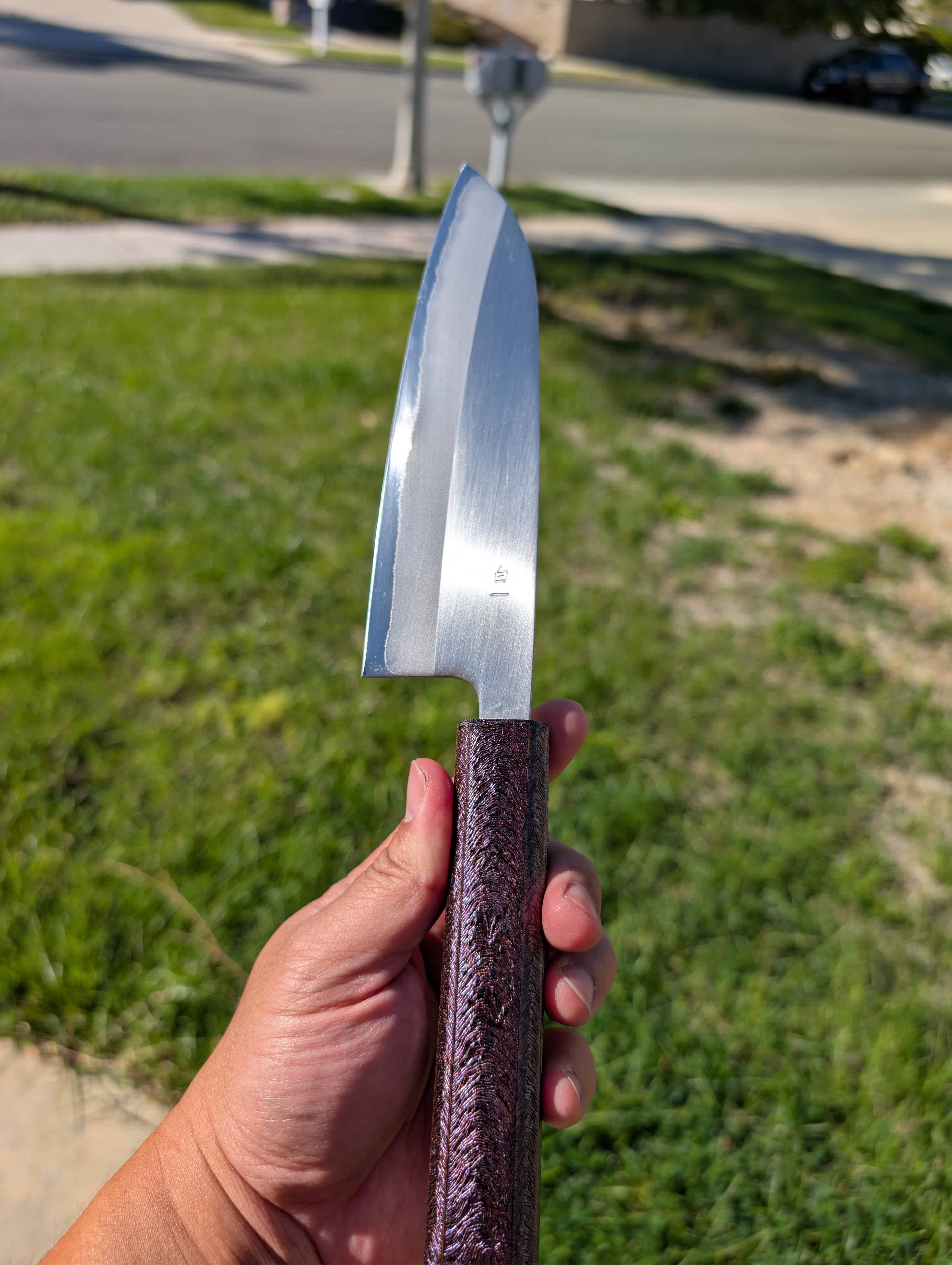 Tsunehisa Shirogami Santoku thumbnail 4